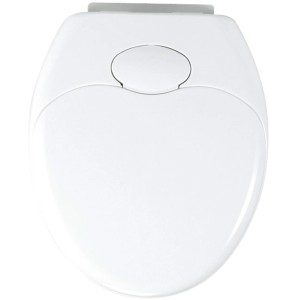 Wenko WC-Sitz Family, weiß, mit integriertem Kindersitz und Absenkautomatik.
