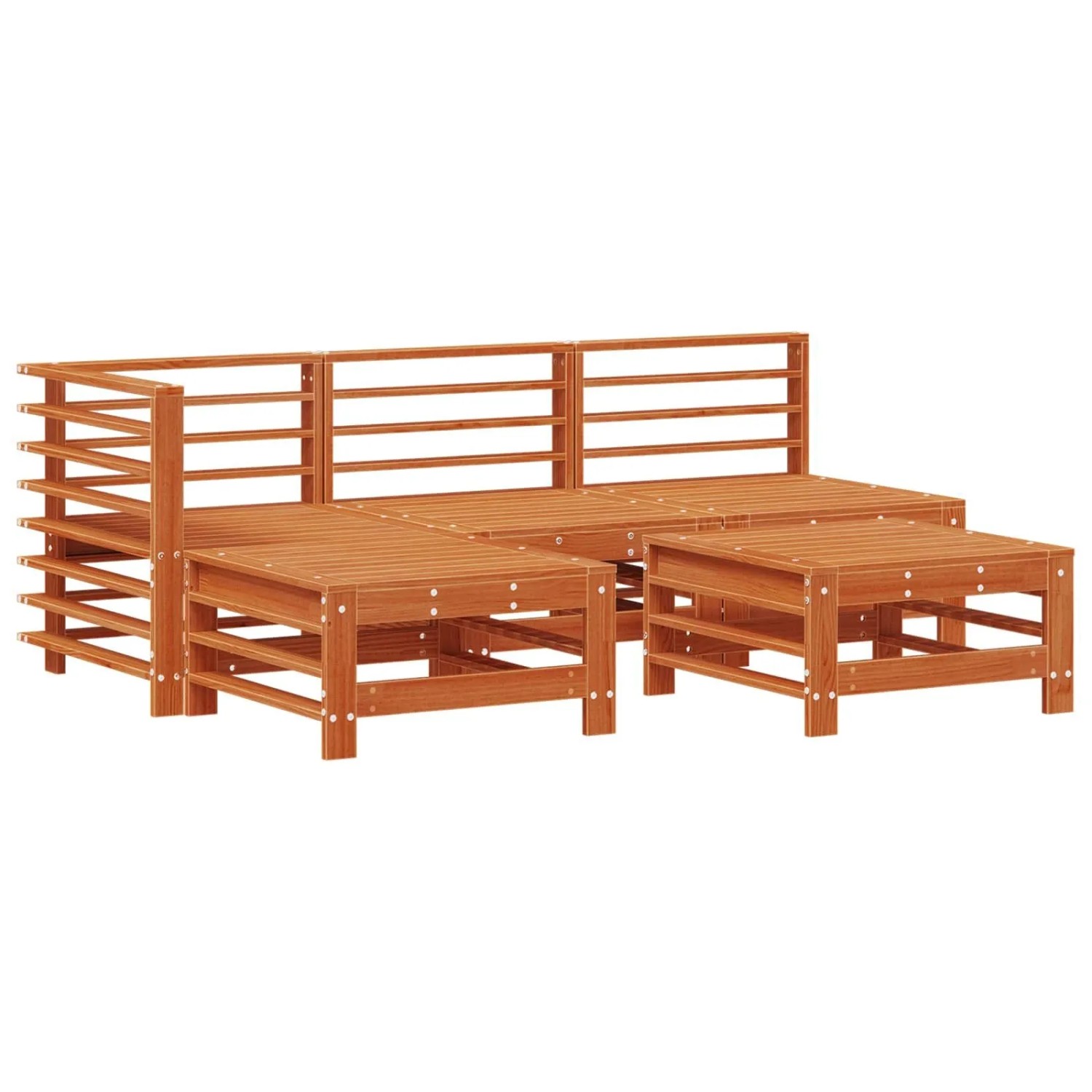 vidaXL Garten-Lounge-Set 5 Stk Wachsbraun Massives Kiefernholz 3418101