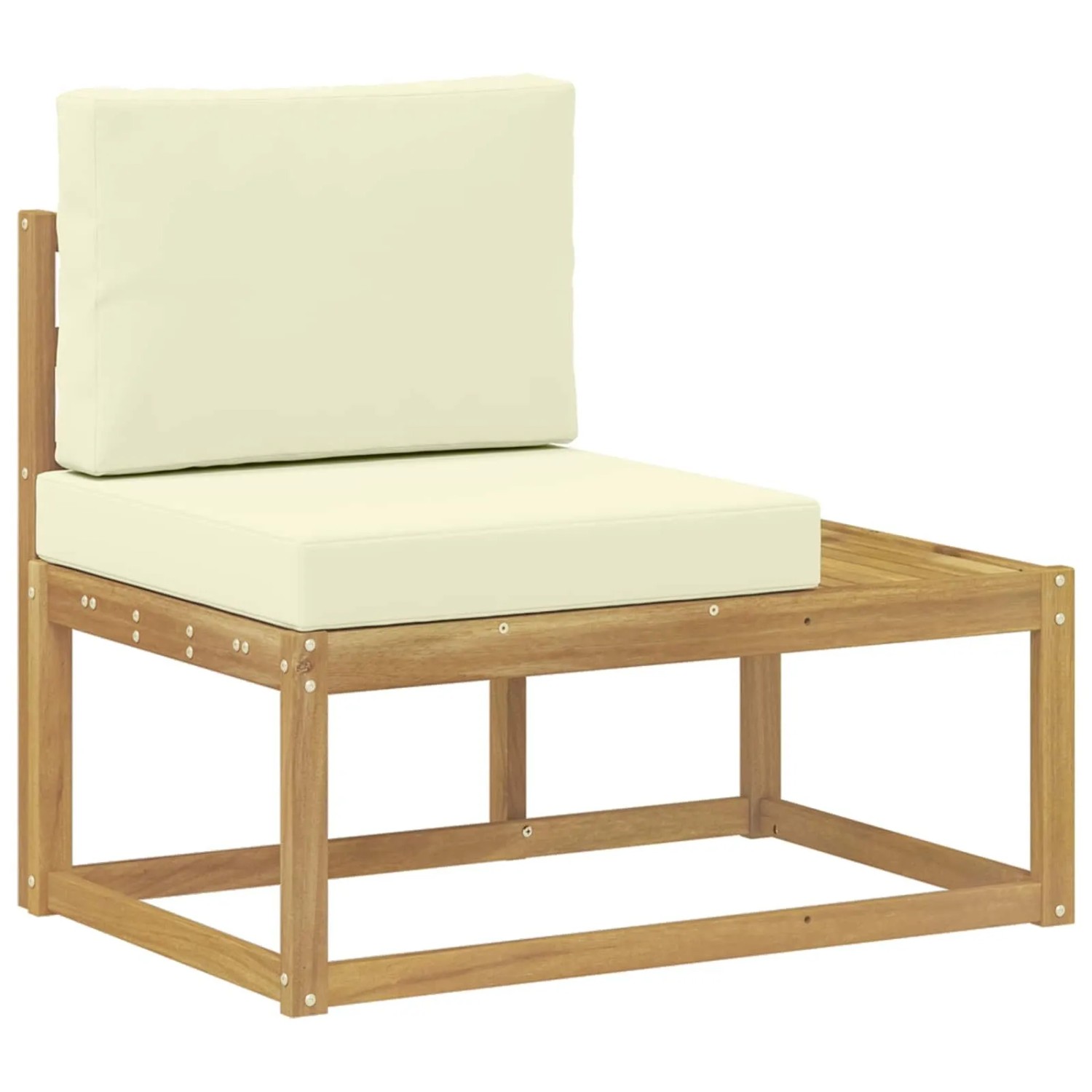 vidaXL Outdoor End Sofa Weiß 91 x 63 x 73 cm Massivholz Akazie 901478