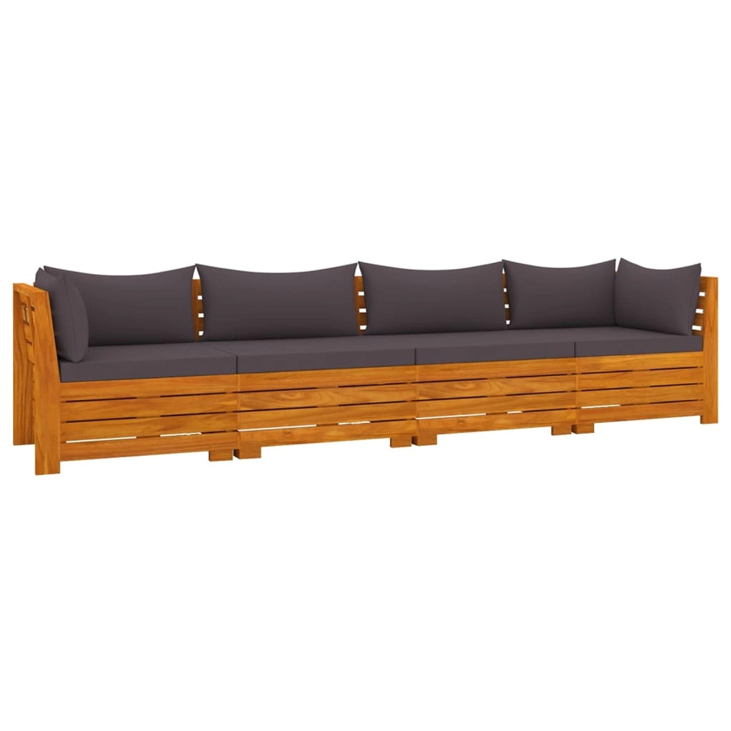 vidaXL 4-Sitzer-Gartensofa mit Kissen Massivholz Akazie Modell 4