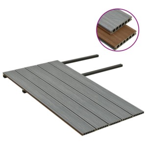 vidaXL WPC Terrassendielen mit Zubehör Braun und Grau 10 m² 2,2 m 3070463