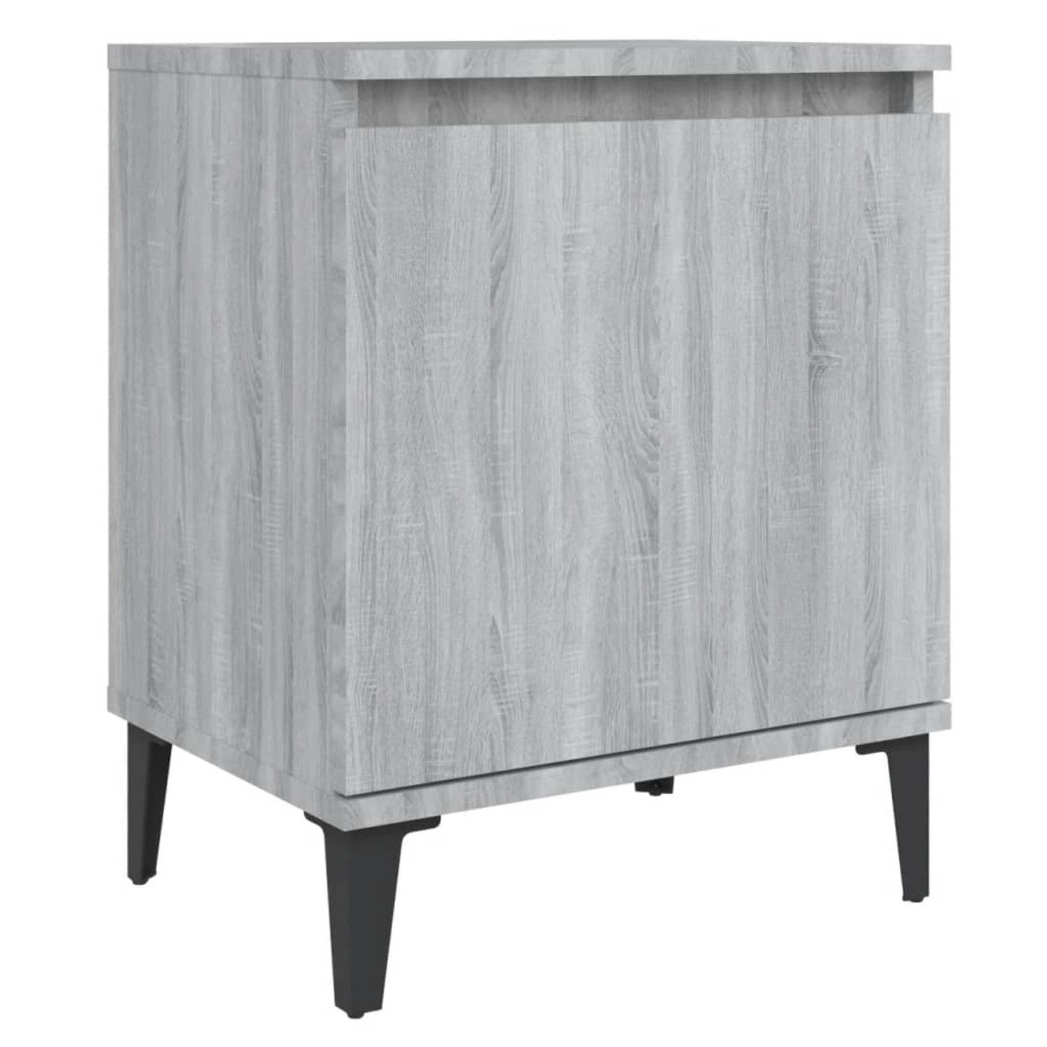 vidaXL Nachttisch mit Metallbeinen Grau Sonoma-Eiche 40x30x50 cm