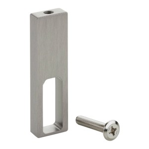SOTECH Schrankstangenlager NANO aus matt gebürstetem Aluminium mit Schraube für Schrankrohre.