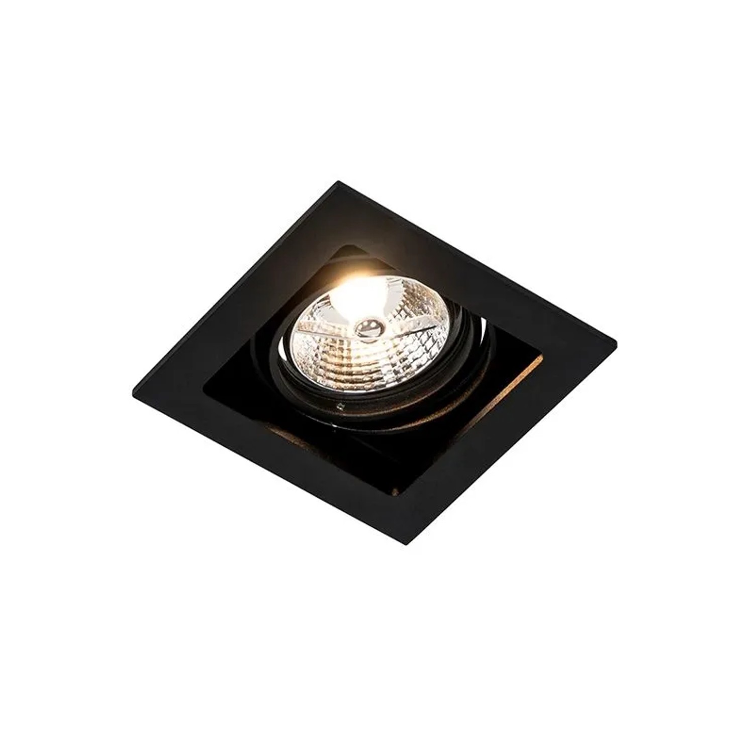 Schwarzer, quadratischer QAZQA Einbaustrahler Artemis 70, 6er Set für Lampen & Leuchten.