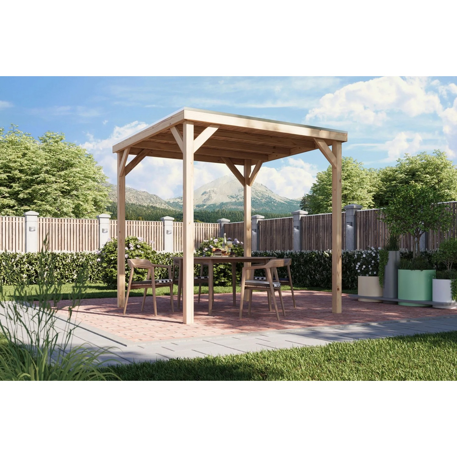 Karibu Pavillon Cannes XL naturbelassen 231 cm x 231 cm