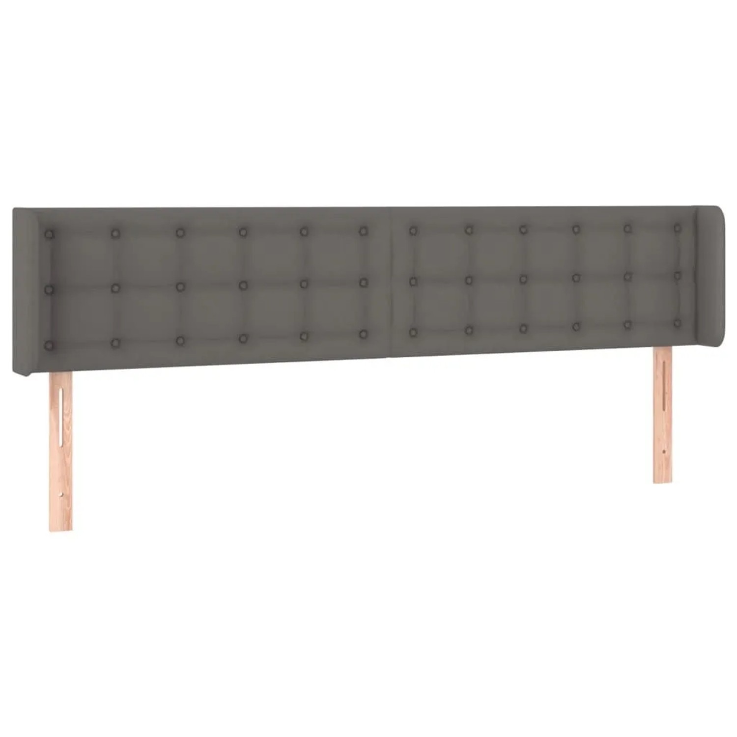 vidaXL Kopfteil mit Ohren Grau 183x16x78/88 cm Kunstleder 3118874