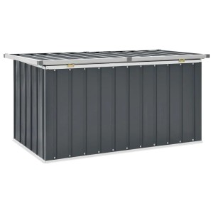 furnicato Gartenbox, grau, 129x67x65 cm. Universalbox aus verzinktem Stahl für Garten und Terrasse.