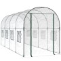 Transparentes furnicato Gewächshaus (160x400x190 cm) aus PVC und Stahl mit Rollfenstern.