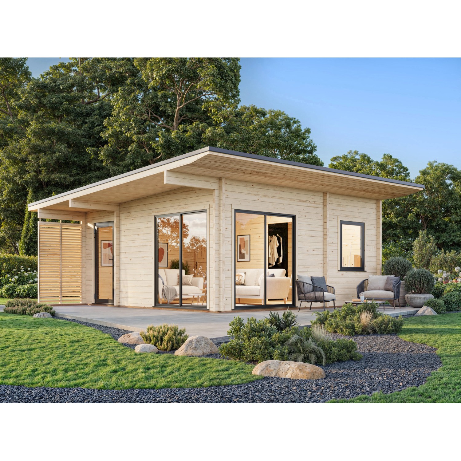 Palmako Ferienhaus Cecilia 540 x 540 cm Naturbelassen FSC® günstig online kaufen