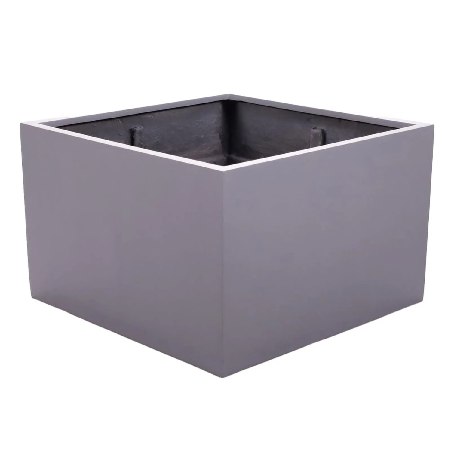 Elegant Einrichten Pflanzkübel Fiberglas Niedrige Quadratisch 110x110x70cm Grau