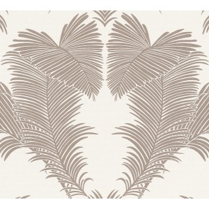 A.S. Création Vliestapete mit Dschungel Palmen Design in Weiß-Beige und Glanz.