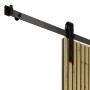 Radex Schiebetür-Komplettset Akustikpaneel Lamette mit schwarzem Schiebesystem.