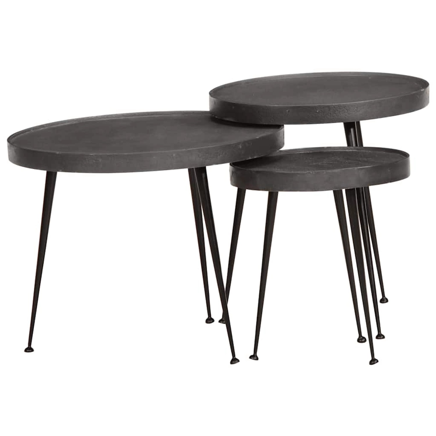 vidaXL Couchtisch 3 Stk Schwarz Holzwerkstoff 373639 günstig online kaufen