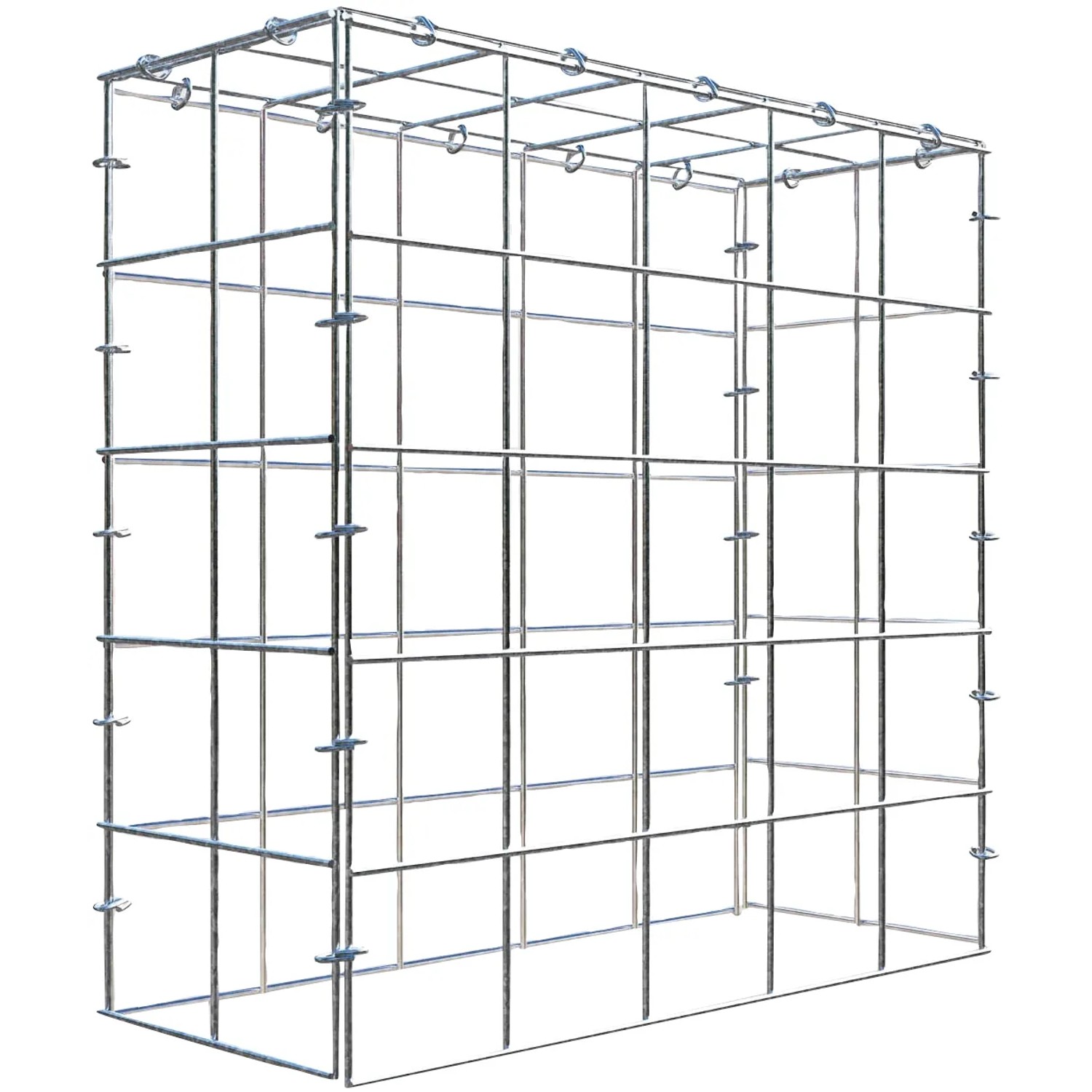 Gabiona C-Ring-Gabione-Anbaukorb Typ 3 50 x 50 x 20 cm Maschenw 10 x 10 cm