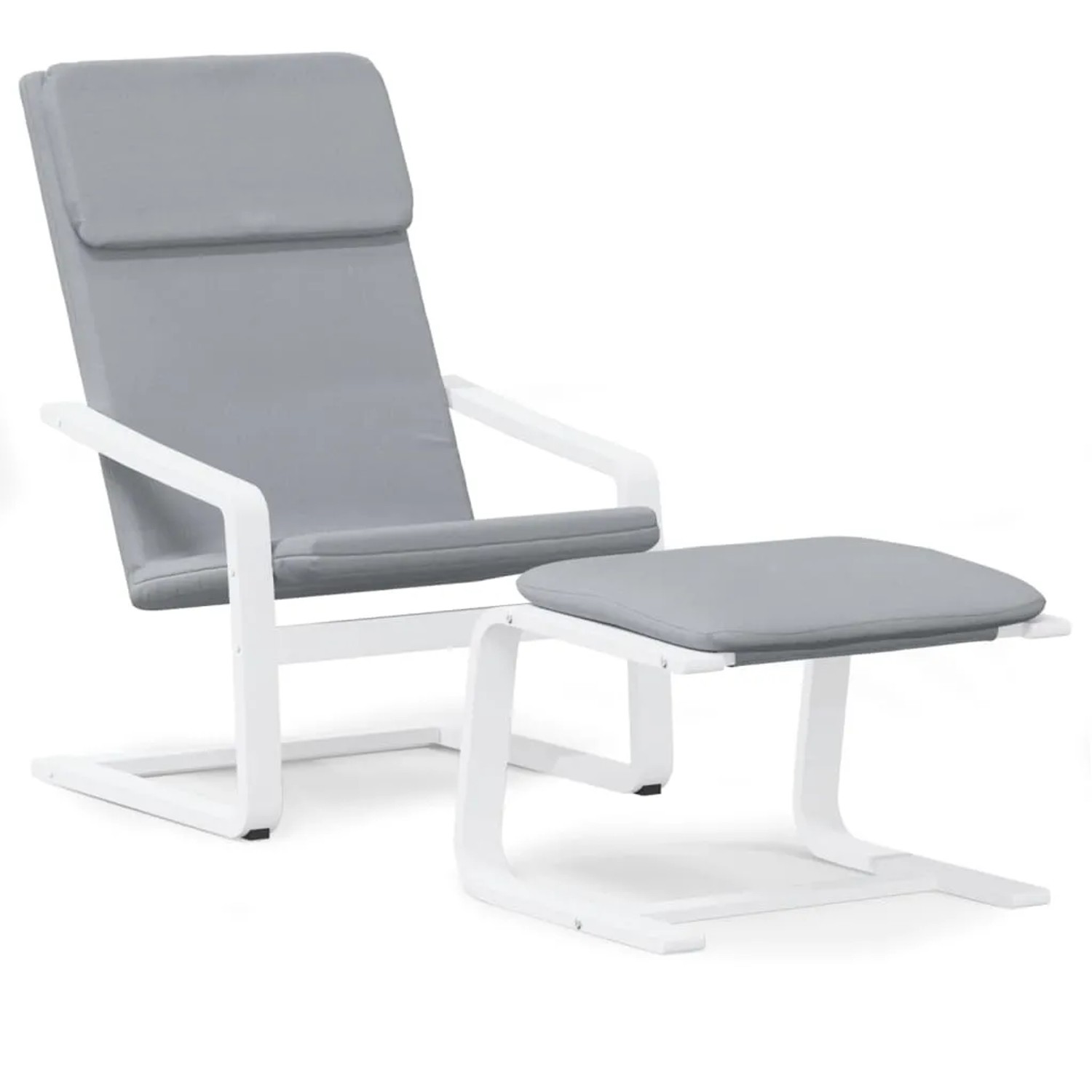 vidaXL Relaxsessel mit Hocker Hellgrau Stoff 3154415