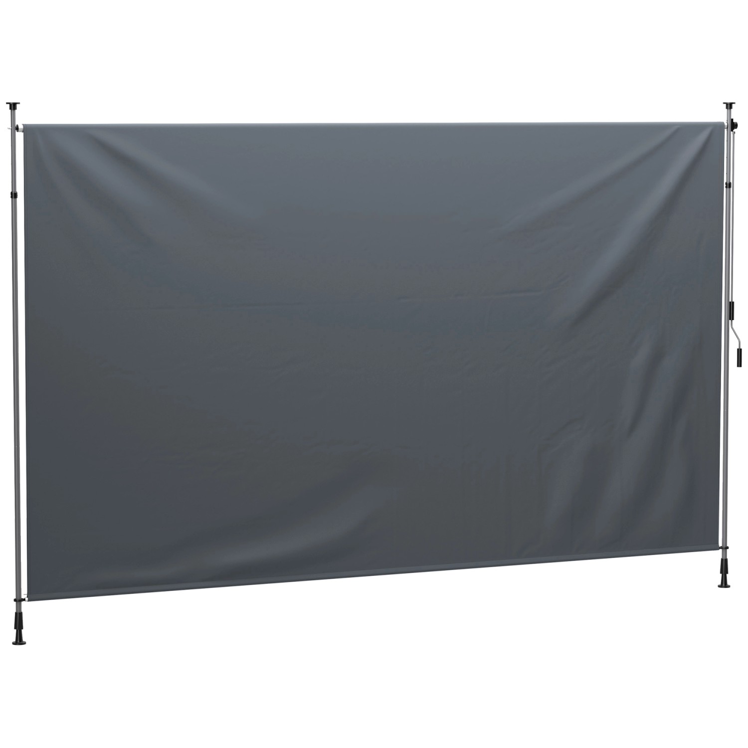 Outsunny Sonnenschirm Markise Polyester Aluminium Dunkelgrau 400L x 221-311 günstig online kaufen