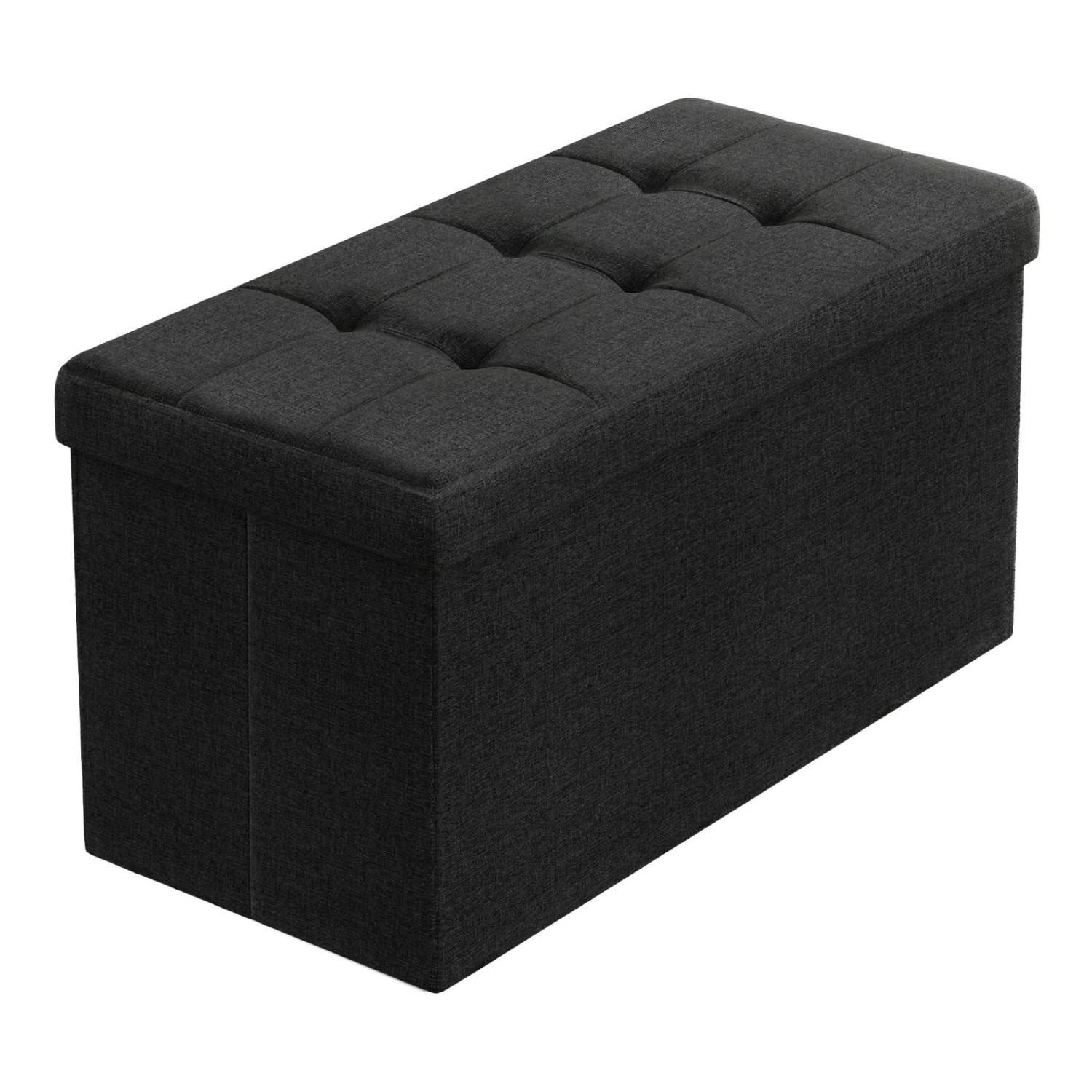 Songmics Sitzbank mit Stauraum 76 cm x 38 cm x 38 cm Schwarz
