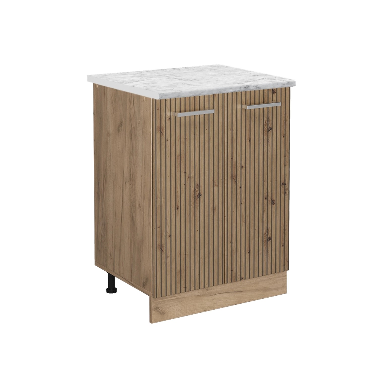 Vicco Küchenunterschrank R-Line Artisan-Eiche/Goldkraft Eiche 60 cm AP Marmor mit Goldkraft Eiche Korpus