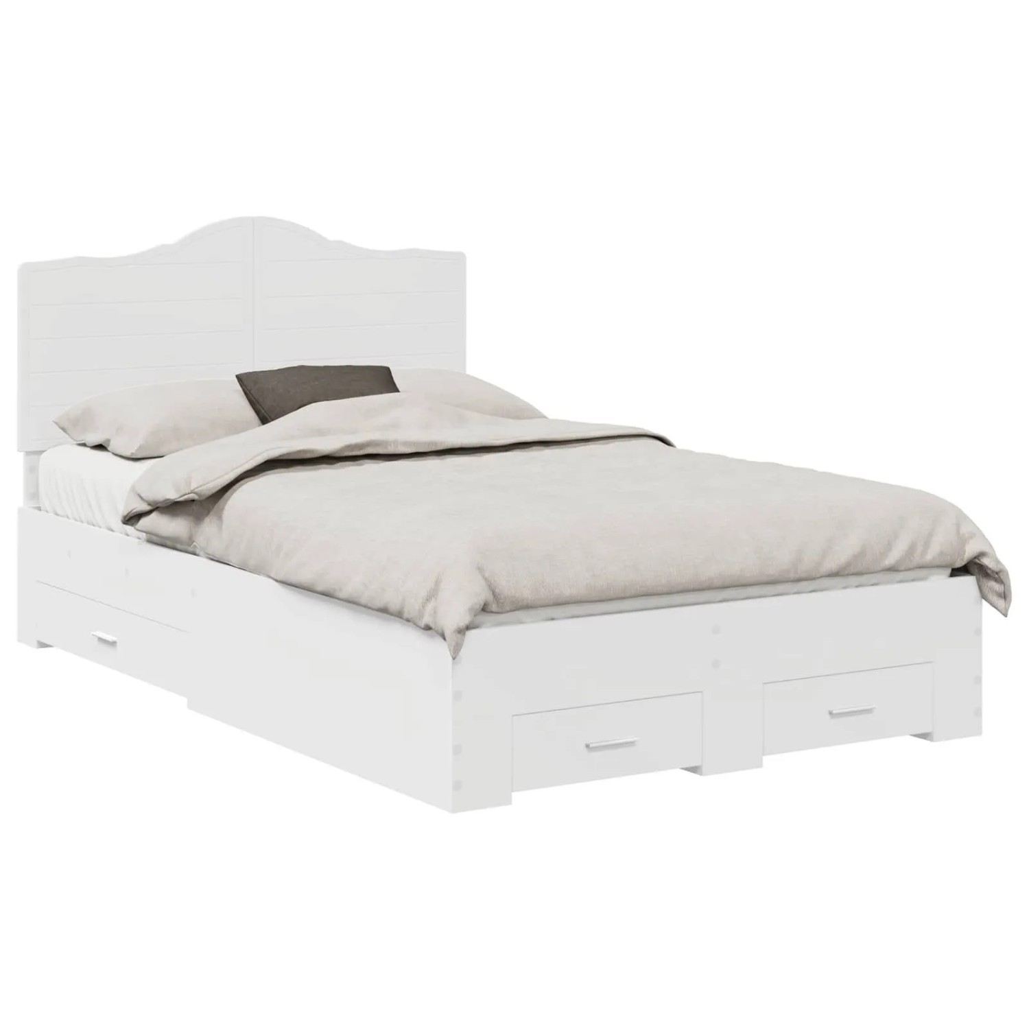 vidaXL Bettrahmen mit Kopfteil Weiß 120 x 190 cm Holzwerkstoff 3413630