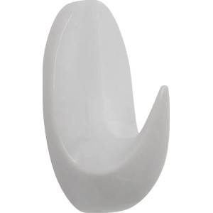 Weißer Wandhaken H114 aus Kunststoff für einfache Montage.