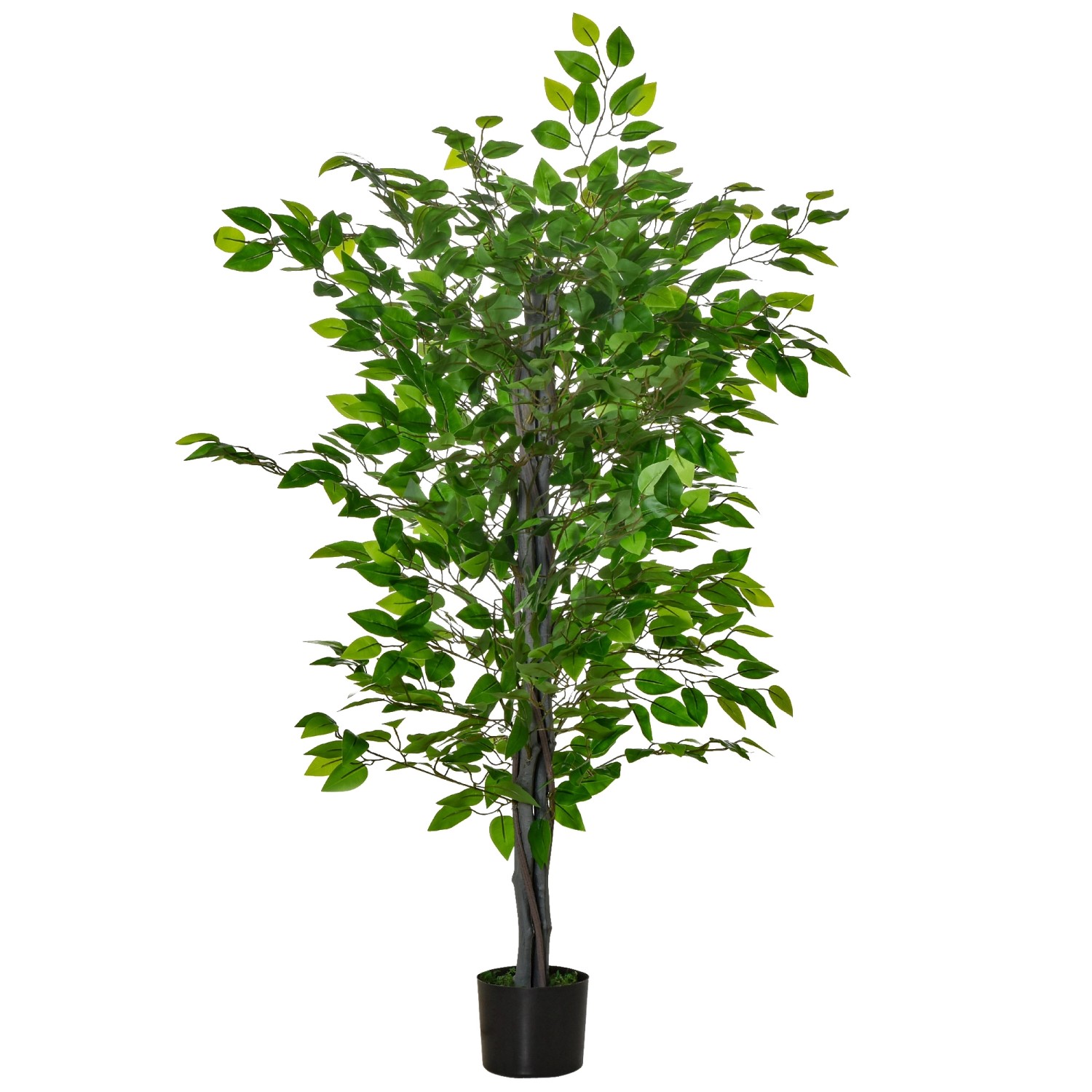 HOMCOM Künstlicher Ficusbaum Kunststoff Zement  15L x 15B x 135H cm