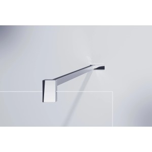 Hüppe Design Pure Seitenwand, 100x200cm, Silber matt, Detailansicht der Halterung.