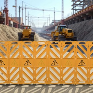 Wiltec Mobile Absperrung Kunststoff Faltbar Mobilzaun 39M Rollen Absperrzaun