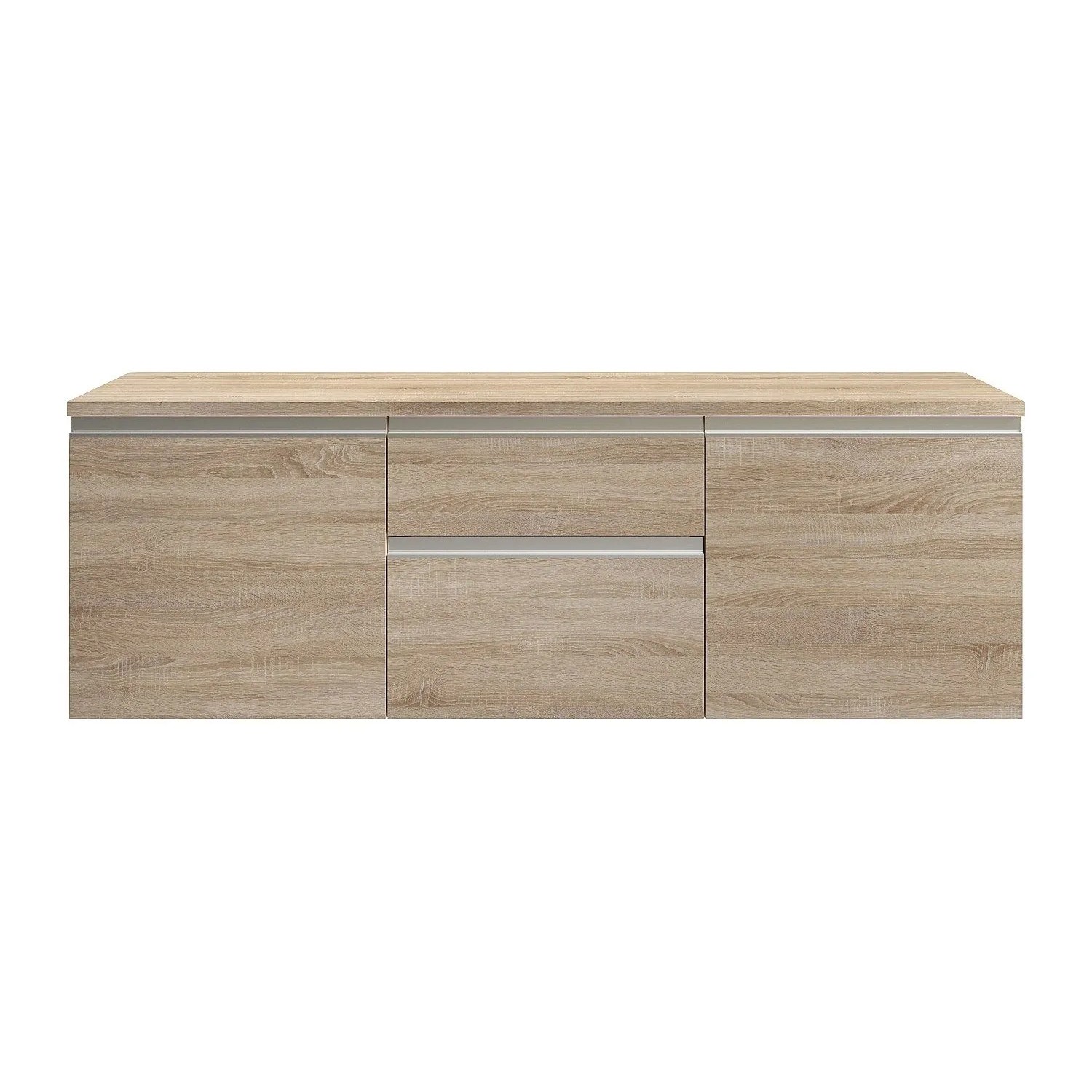 Vente-unique Waschbeckenunterschrank Jimena Naturfarben Hell 150 cm