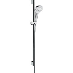 Hansgrohe Croma Select E Brauseset mit Brausestange (90cm), Handbrause in Weiß/Chrom.