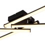 Moderne, schwarze LED-Deckenleuchte Kirina mit drehbaren, hexagonalen Profilen für Wohnräume.