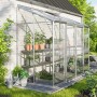 Vitavia Ida 3300 Anlehngewächshaus aus Alu mit Glas, 3,3 m² im Garten.