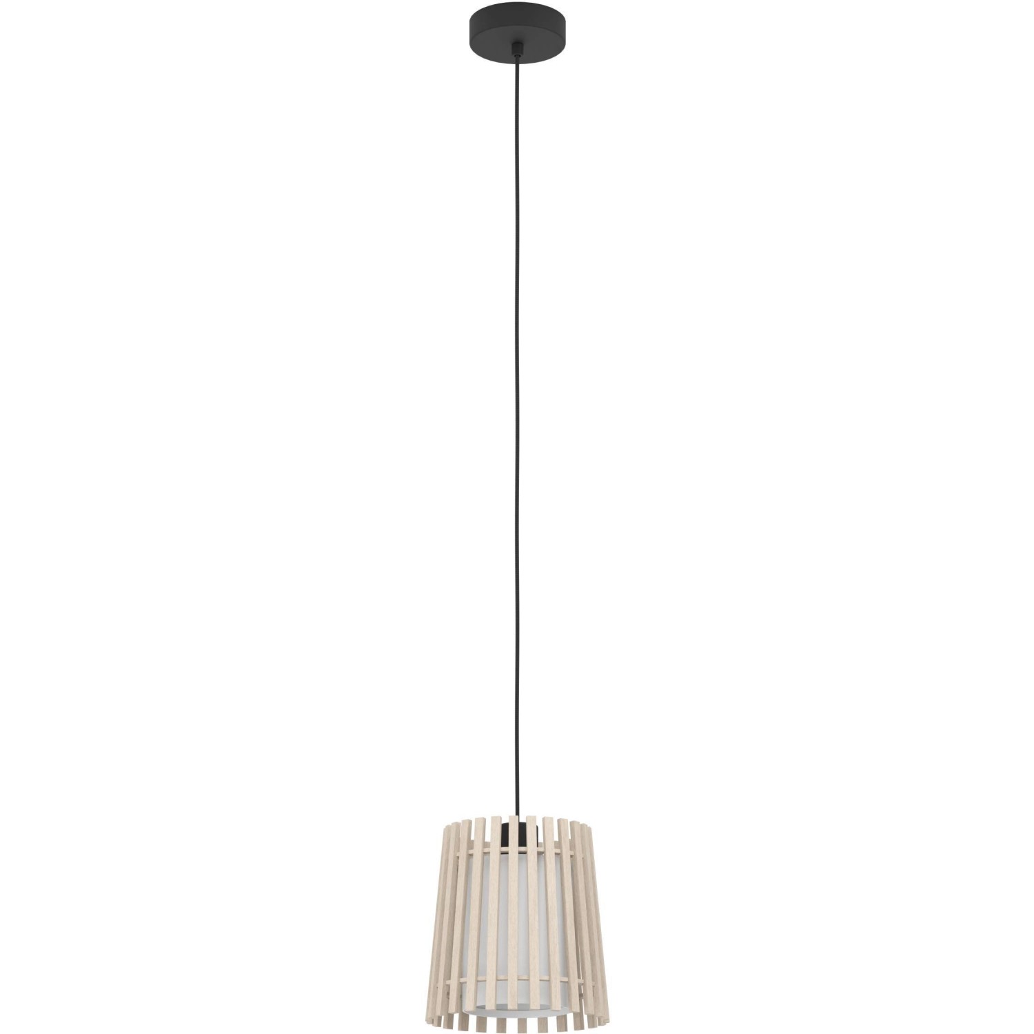 Eglo Pendelleuchte Fattoria 1-flammig 40 W Weiß-Schwarz-Braun günstig online kaufen
