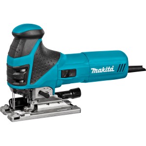 Makita Pendelhubstichsäge 4350FCTJ, 135 mm, blau/schwarz, mit Aluminium-Druckguss Grundplatte.