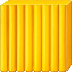 FIMO Soft Modelliermasse in Sonnengelb, 57g Block für kreative Modellierarbeiten.