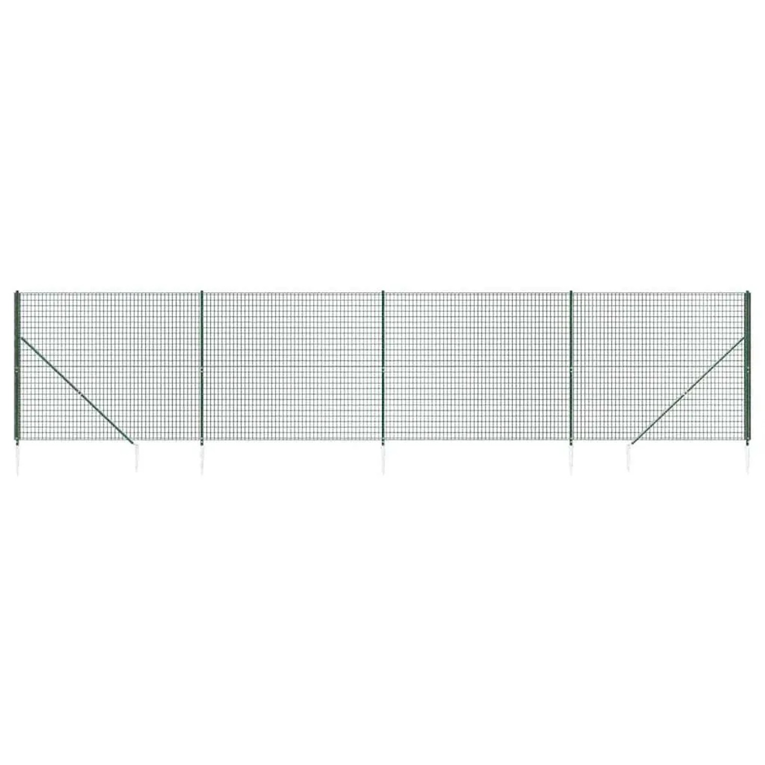 vidaXL Maschendrahtzaun mit Bodenhülsen Grün 2,2x10 m 154103 günstig online kaufen