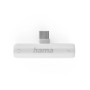 Weißer Hama Audio-Adapter USB-C auf 3,5 mm Klinke mit Ladefunktion.