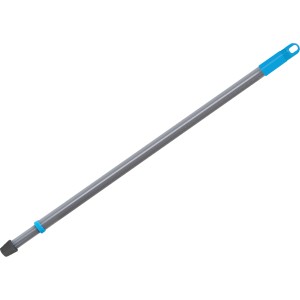 Grauer Teleskopstiel 130 cm für Reinigungsgeräte mit blauem Griff.