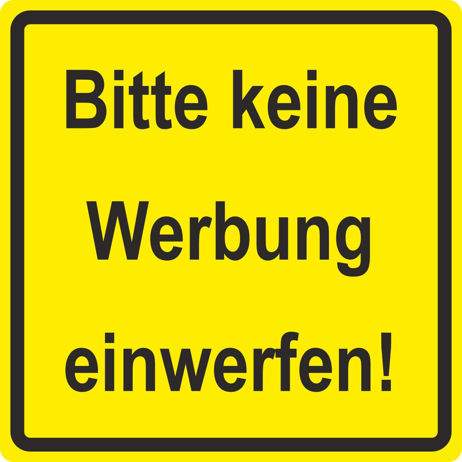 Warn- und Hinweissschild Bitte keine Werbung... 10 cm x 10 cm Hard-PVC günstig online kaufen