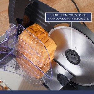 Sommertal AS190 Dual Allesschneider mit Brot vor Wellenschnittmesser. Inkl. Edelstahltablett.