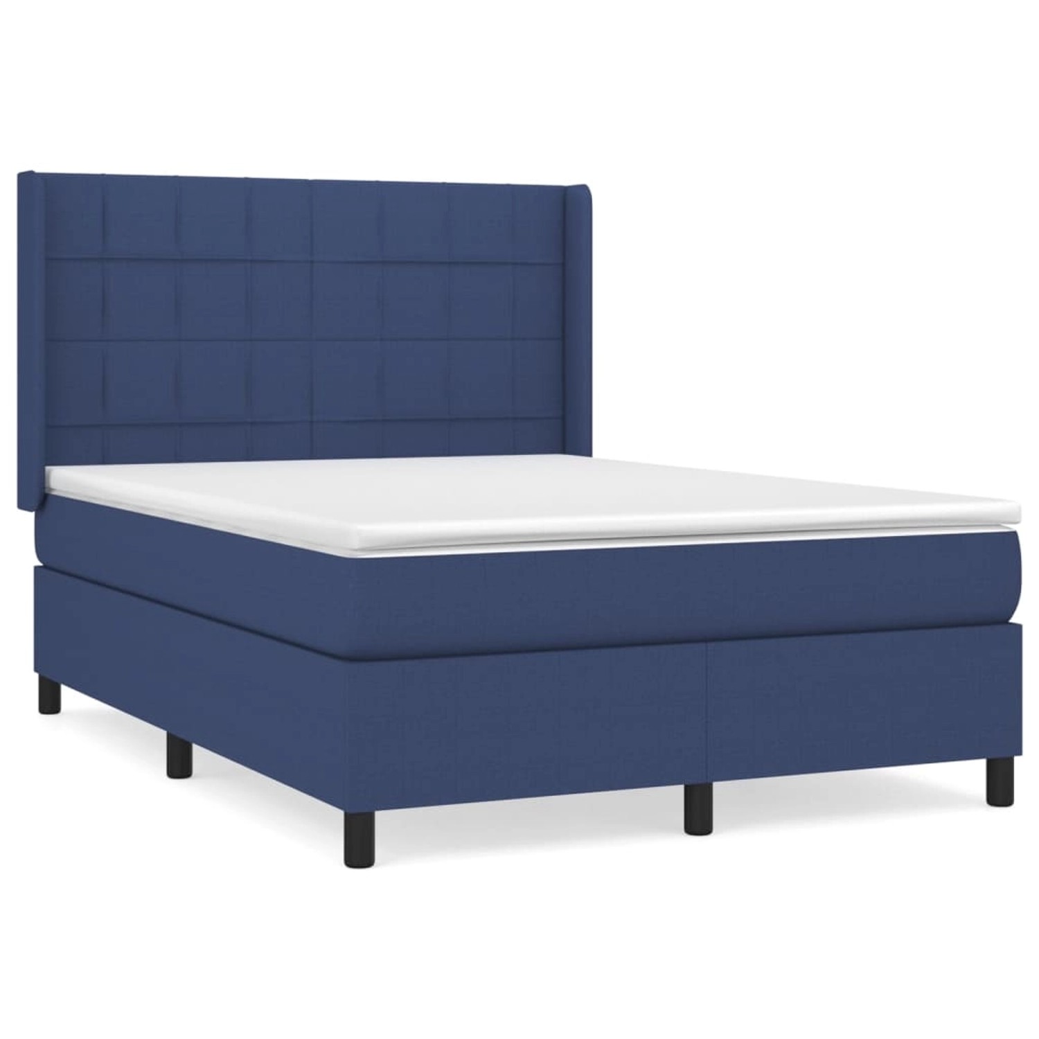vidaXL Boxspringbett mit Matratze Blau 140x190 cm Stoff 3131431 günstig online kaufen