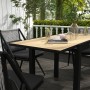 Ausziehbarer Outsunny Balkontisch aus Holz und Aluminium für bis zu 7 Personen.