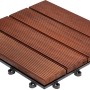 Florco Echtholz-Klickfliese Thermo-Esche, 30x30cm, 6er-Set für Terrasse & Balkon.