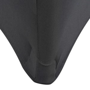 Detailansicht: Anthrazitfarbene Stretch-Tischhusse für Tische 120x60,5x74 cm, 2er-Set.
