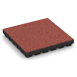 WARCO Fallschutzplatte, 50x50 cm, Tomatenrot. Gummigranulat für Kindersicherheit im Garten & Spielplatz.