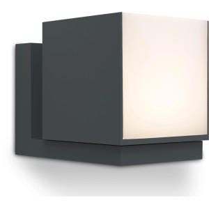 Moderne Lutec LED-Außenwandleuchte Cuba in Anthrazit mit drehbarem Leuchtenkopf.