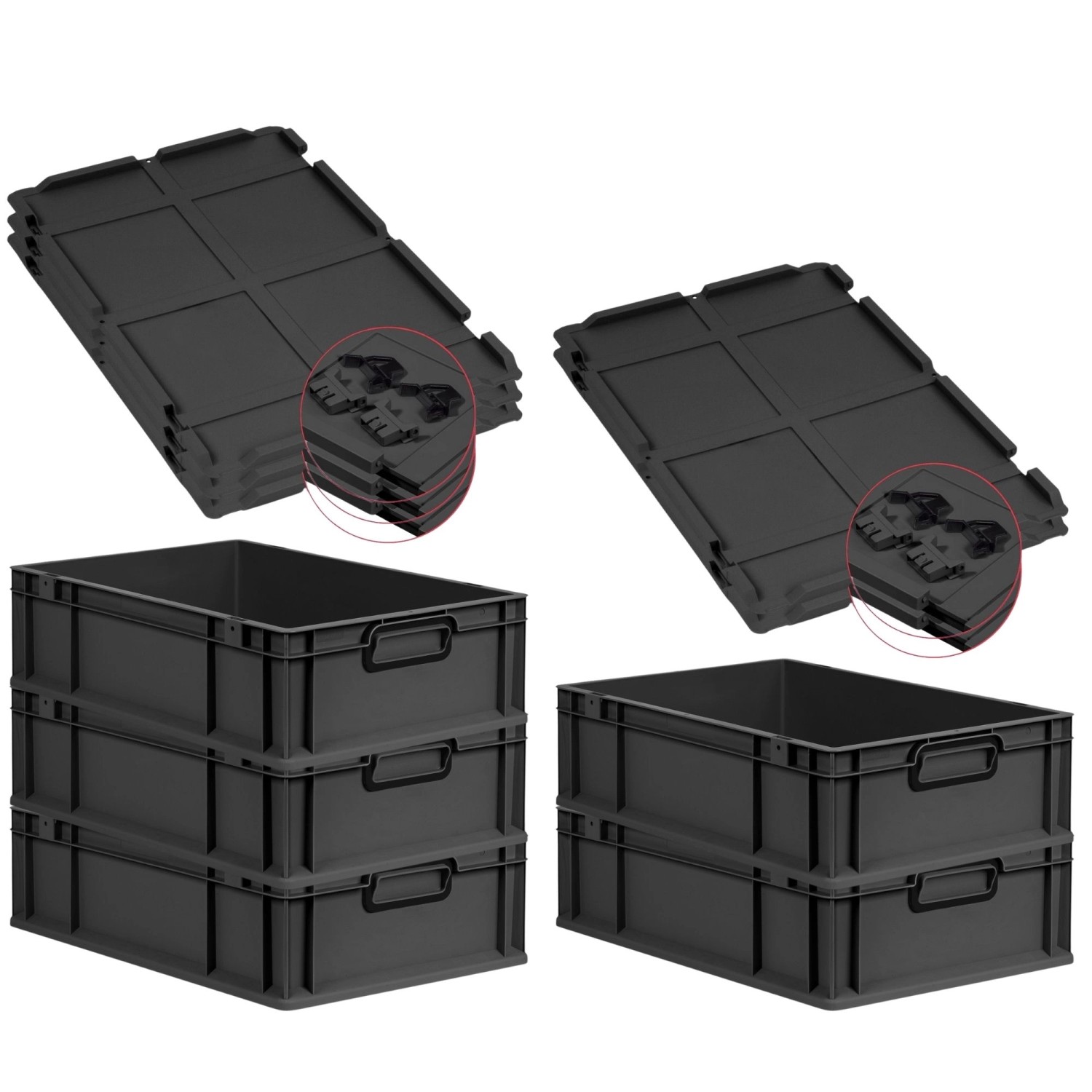 PROREGAL SuperSparSet 5x Eurobox Nextgen Color Mit Scharnierdeckel HxBxT 17 günstig online kaufen