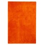 Quadratischer, orangefarbener Snapstyle Hochflor Shaggy Teppich Palace, 100x100 cm.