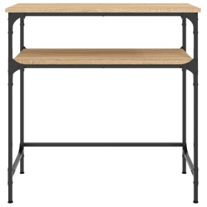 Konsolentisch Sonoma-Eiche mit Metallrahmen, 75x35,5x75 cm, ideal für Flur oder Wohnzimmer.