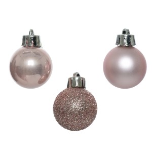 Marelida Christbaumkugel Weihnachtskugel Bruchfest Glänzend Matt Glitzernd Rosa 14 Stk