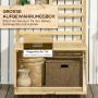 Outsunny Aufbewahrungsbox mit Rankhilfe aus Holz, mit Körben und Deko-Objekt.